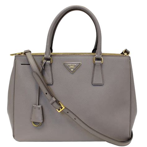 prada saffiano double zip tote grey|prada saffiano black small.